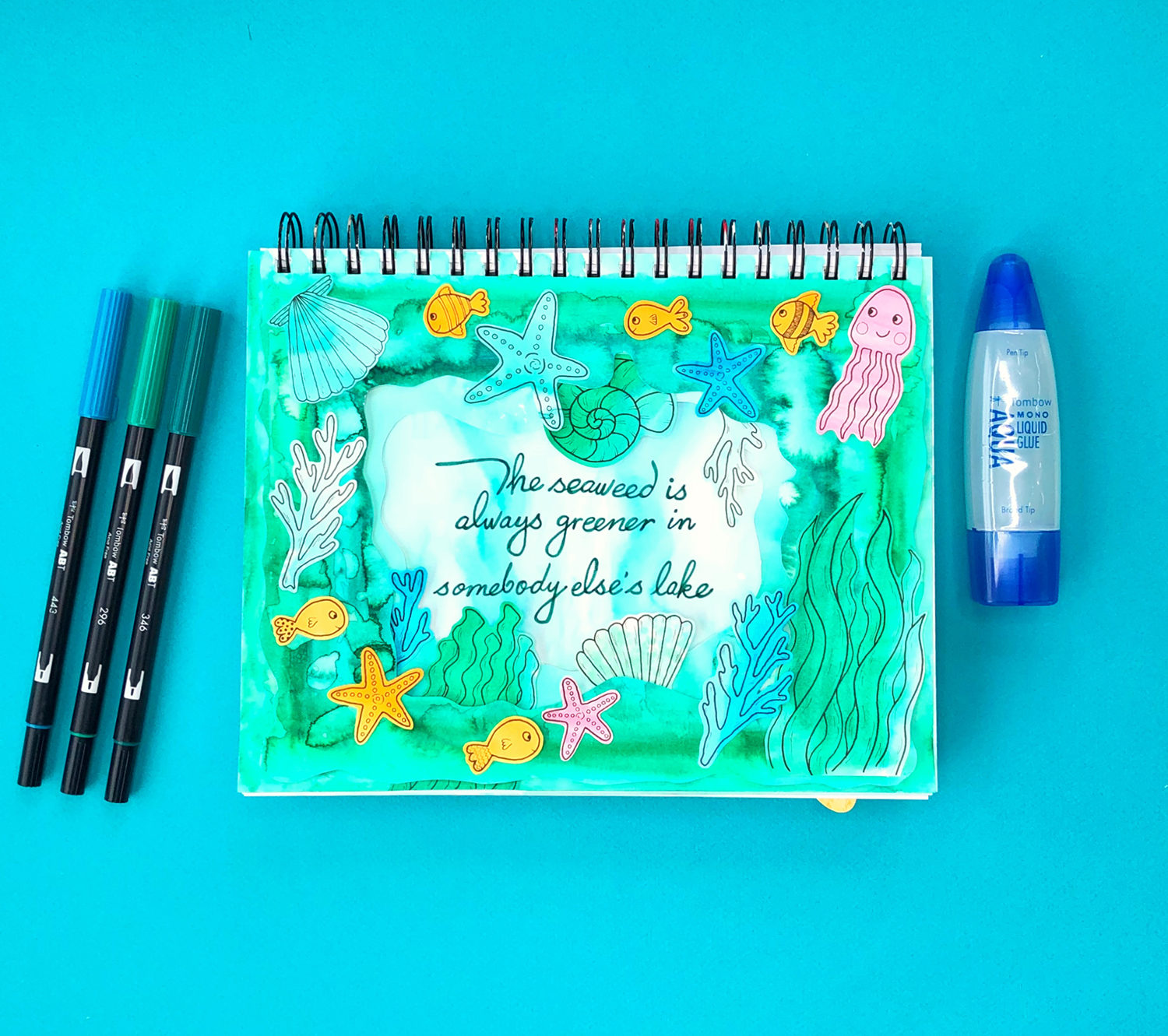 Art Journaling with the XL Blending Palette by Jessica Mack on behalf of Tombow