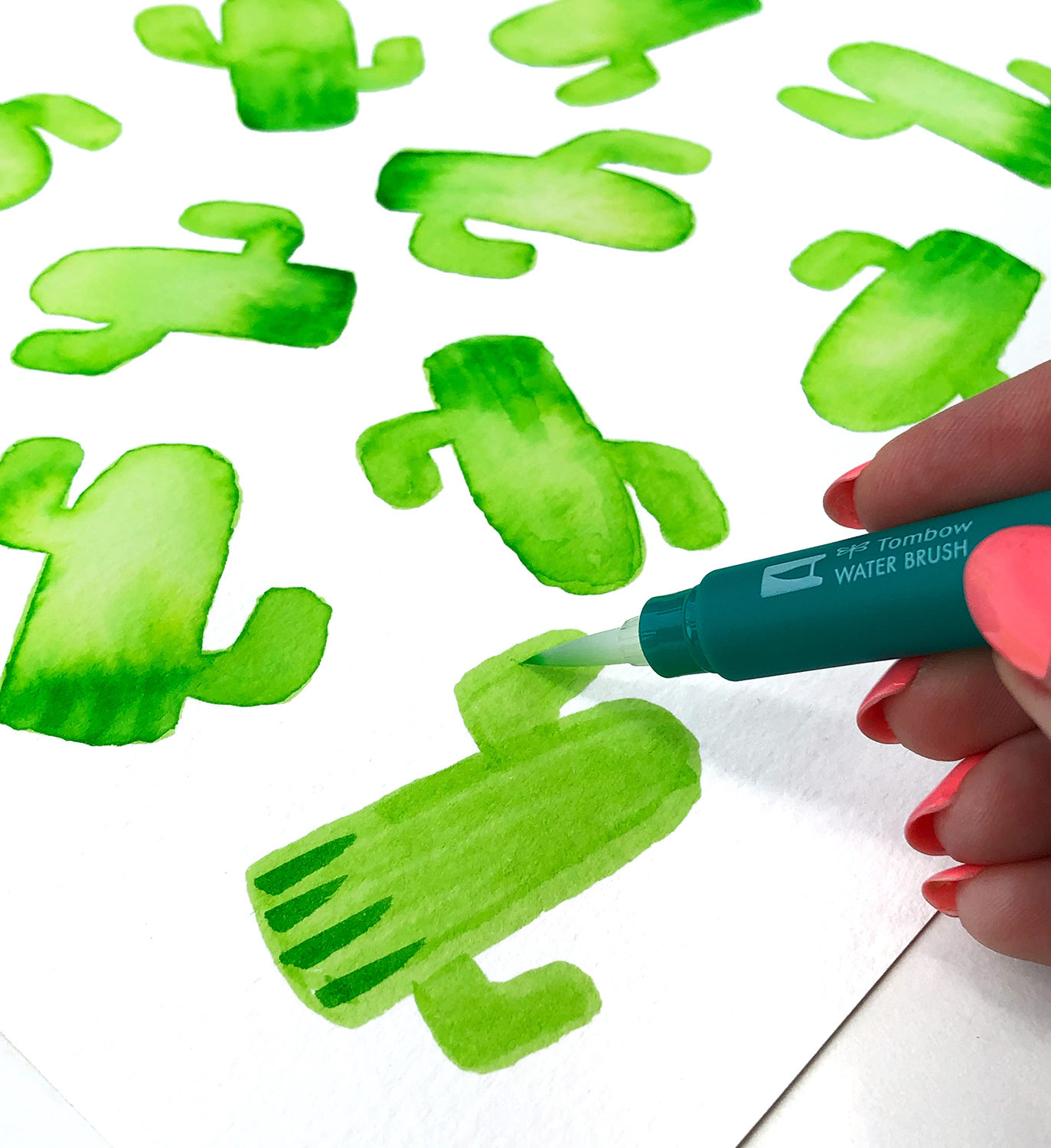 Turn the Cactus Emoji Into a Repeat Pattern by Jessica Mack on behalf of Tombow