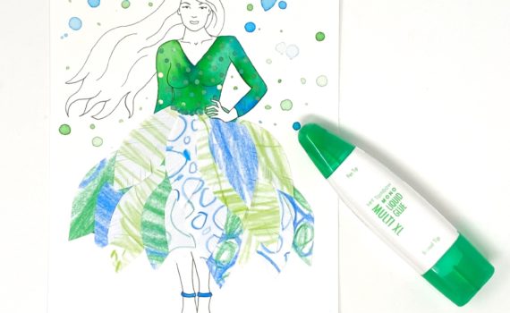 Fashion Illustration with Collage by Jessica Mack on behalf of Tombow