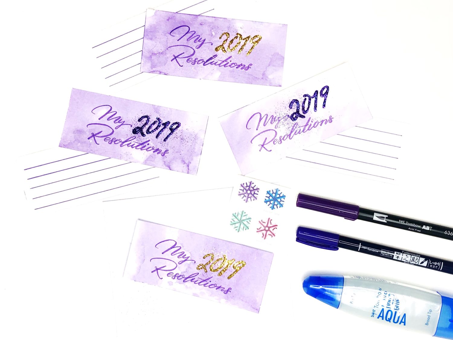 New Year's Resolution Cards by Jessica Mack on behalf of Tombow