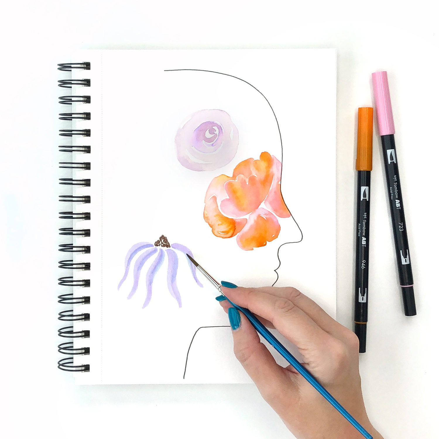 Create a Floral Self-Portrait with Jessica Mack on behalf of Tombow