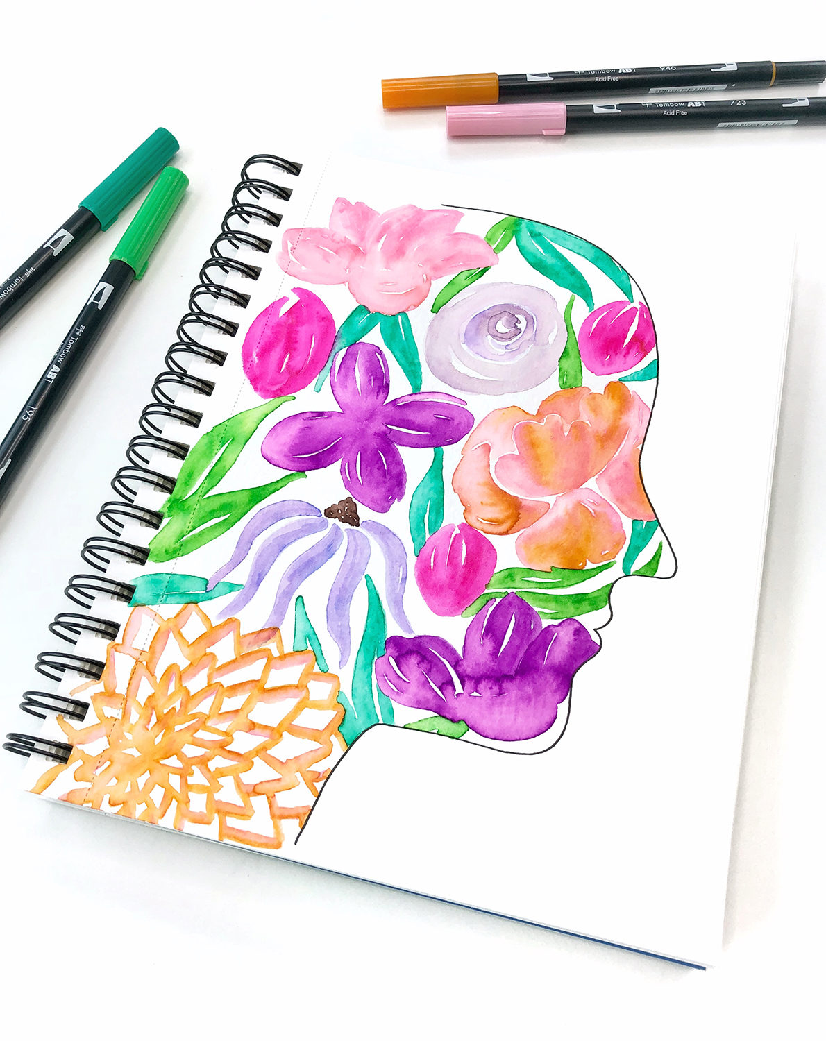 Create a Floral Self-Portrait with Jessica Mack on behalf of Tombow