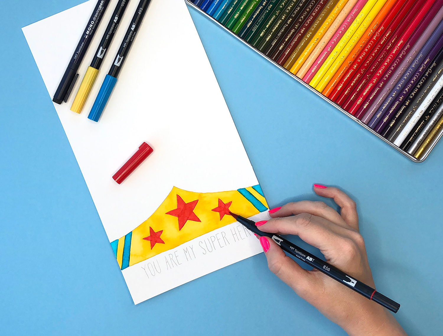 Make Your Own Superhero Card by Jessica Mack for Tombow