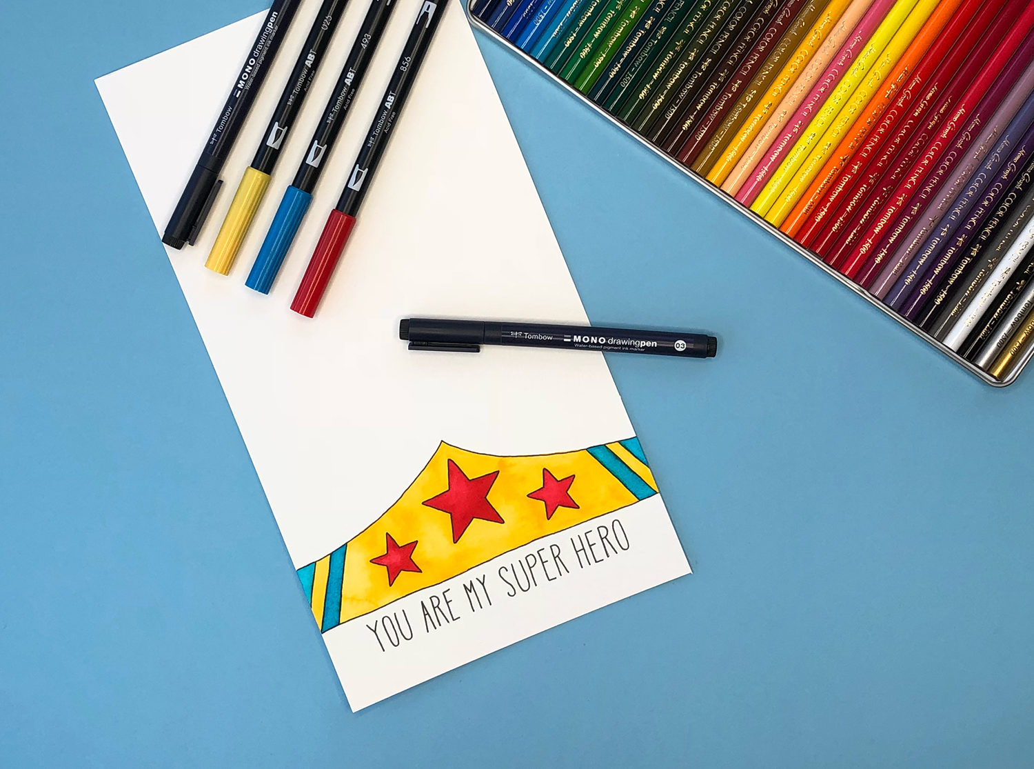 Make Your Own Superhero Card by Jessica Mack for Tombow