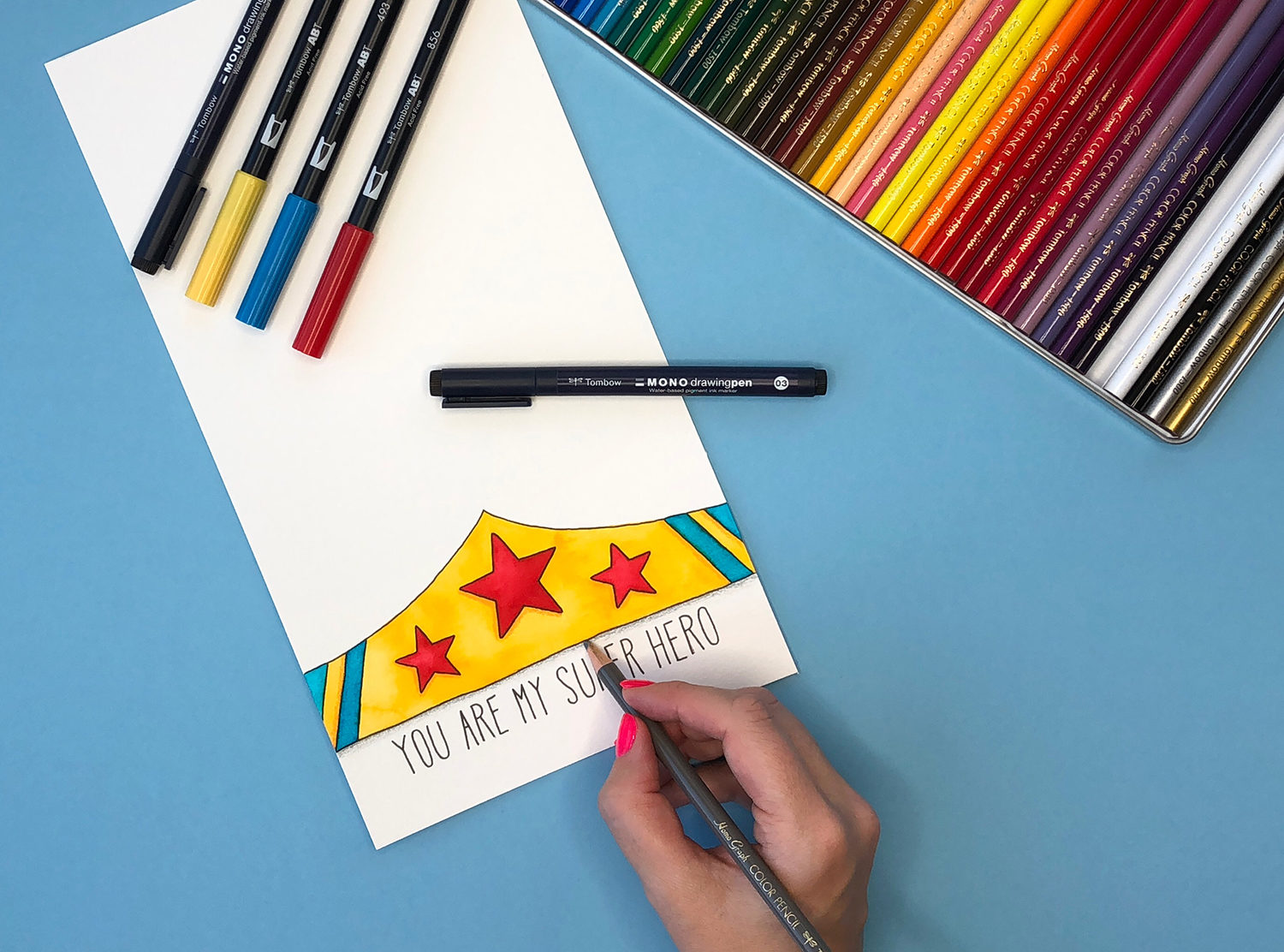 Make Your Own Superhero Card by Jessica Mack for Tombow