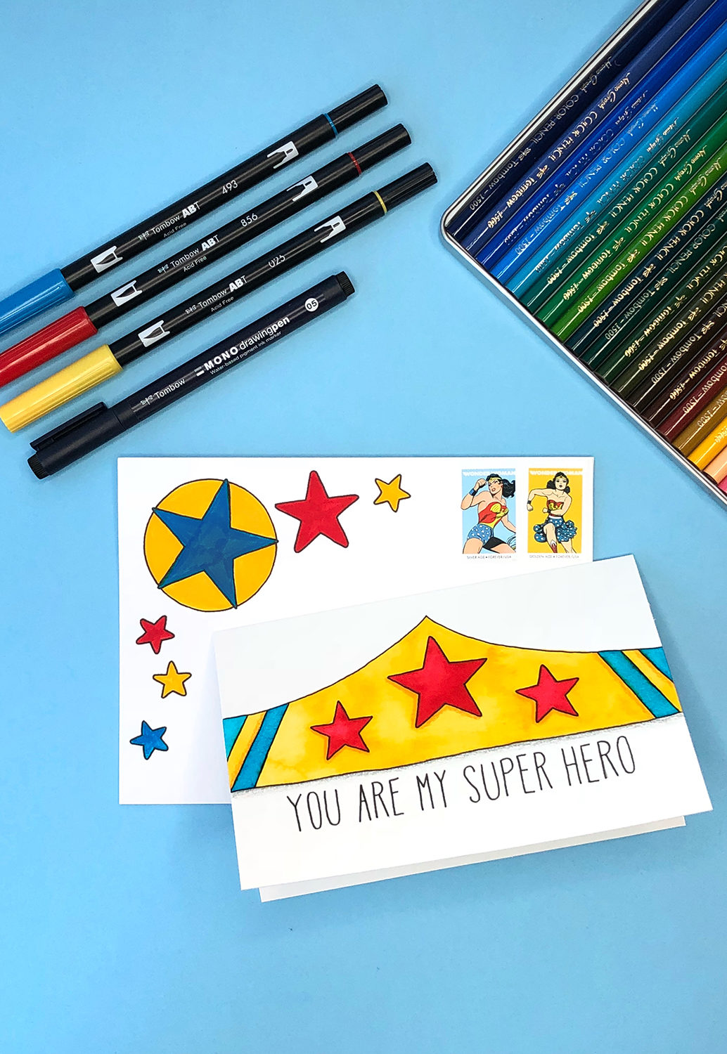 Make Your Own Superhero Card by Jessica Mack for Tombow