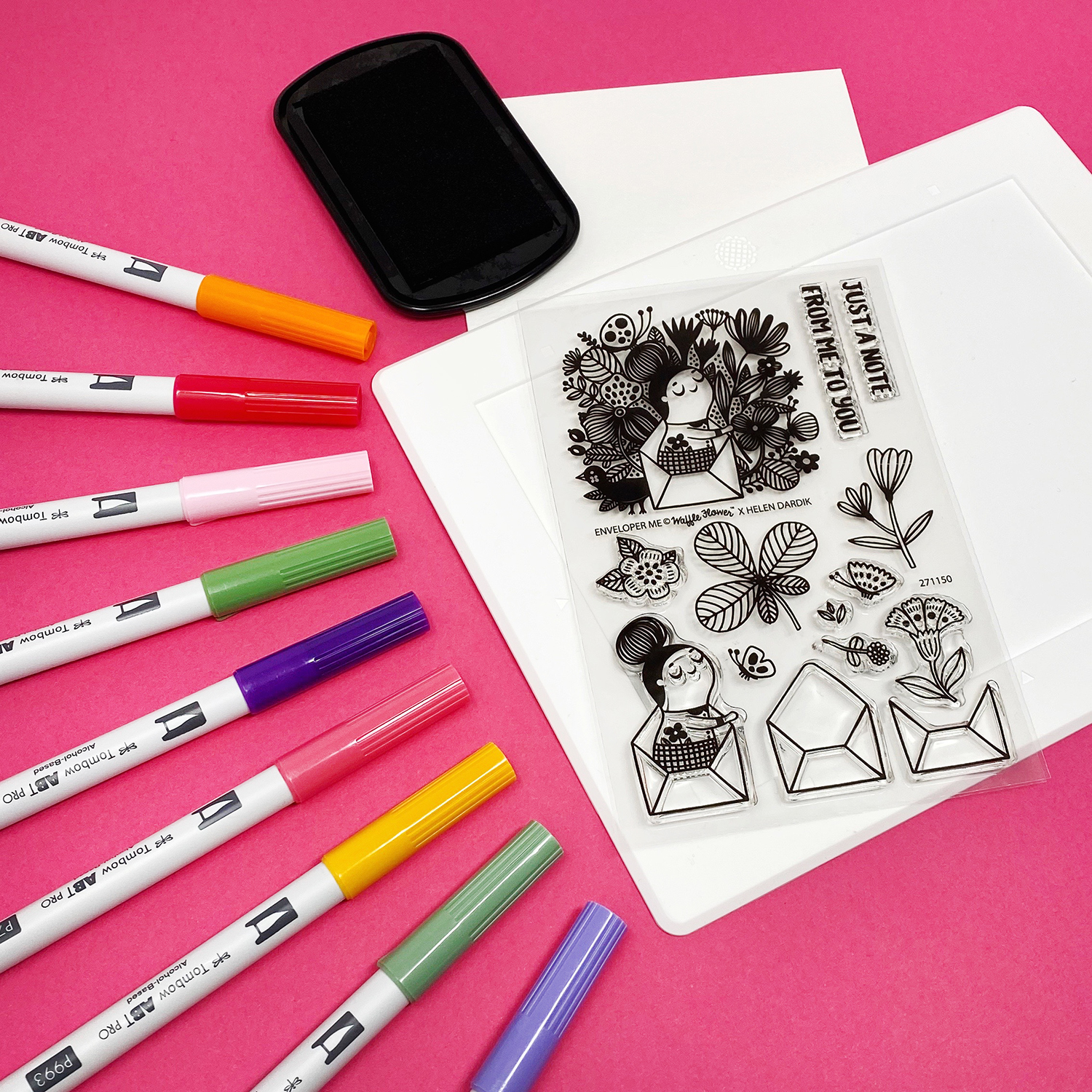 Mail Art with Tombow and Waffle Flower stamps by Jessica Mack on behalf of Tombow