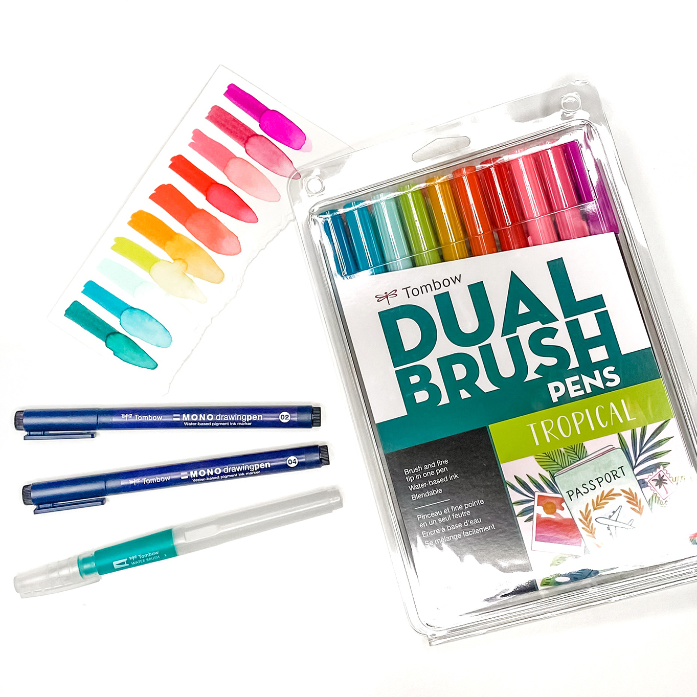 Tombow Dual Brush Pen Set of 10, Tropical