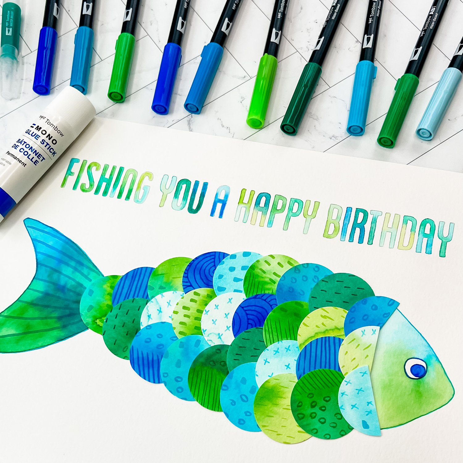 How to Draw a Fish Easy Step By Step - Made with HAPPY