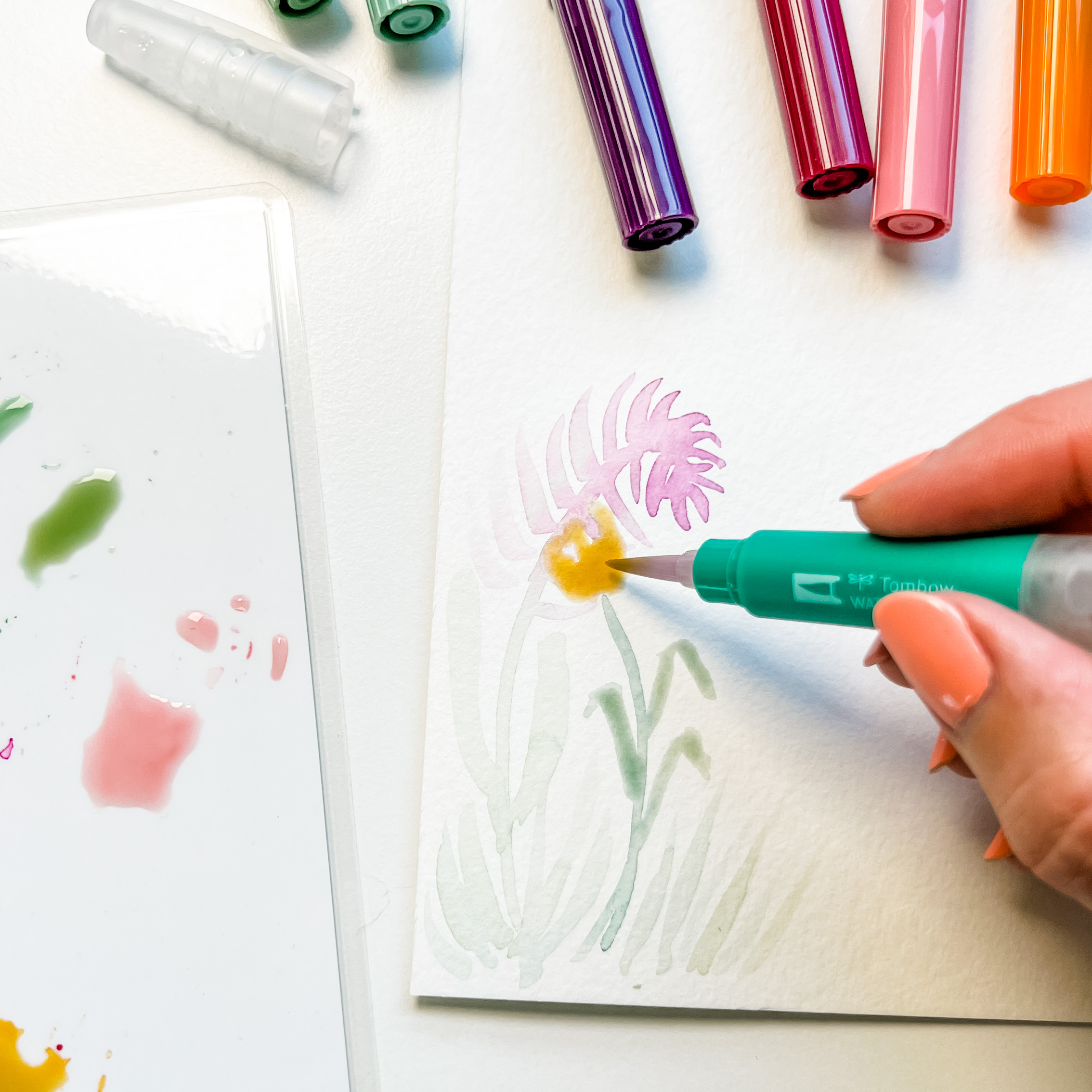Paint a Wildflower Card with Dual Brush Pens by Jessica Mack on behalf of Tombow