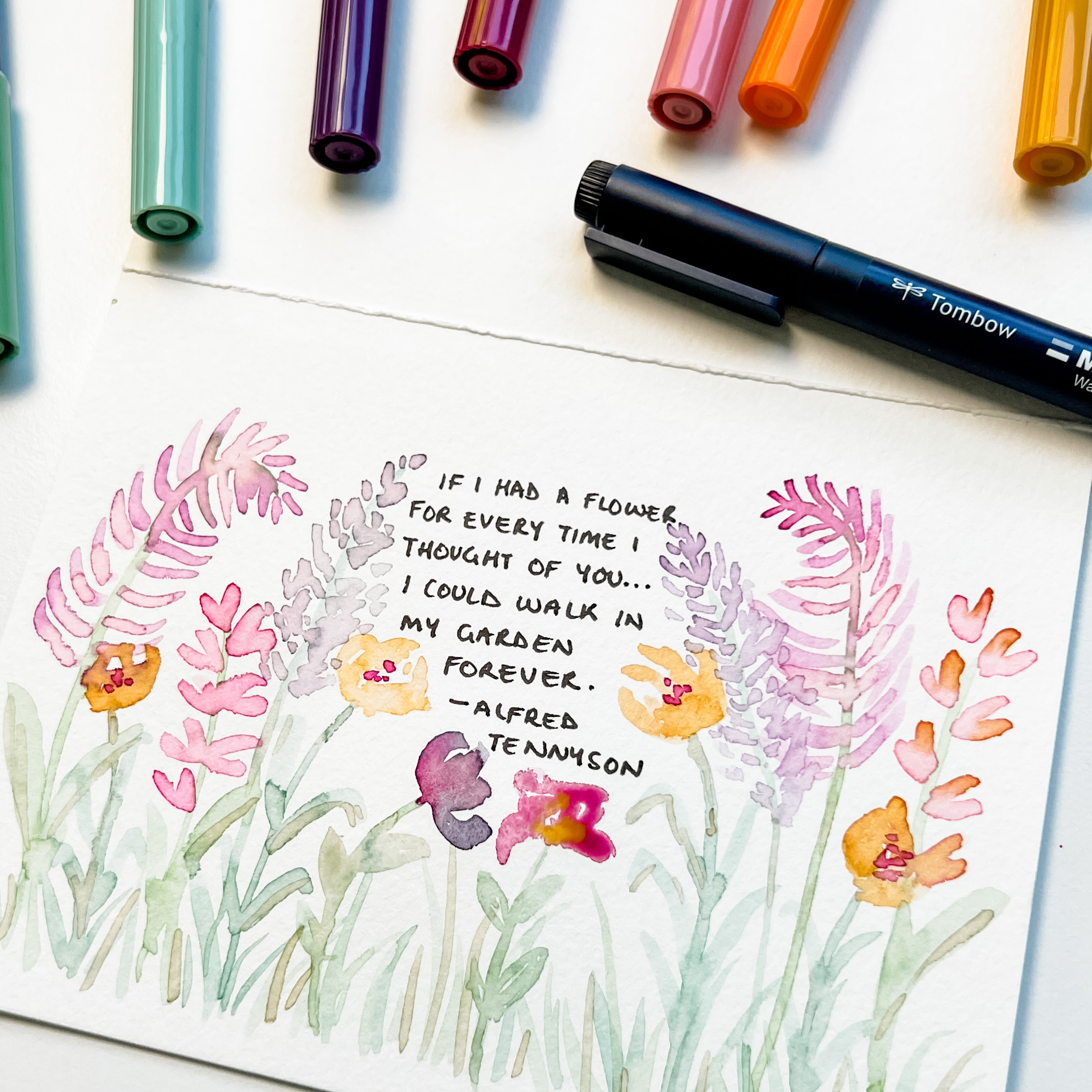 Paint a Wildflower Card with Dual Brush Pens - Tombow USA Blog