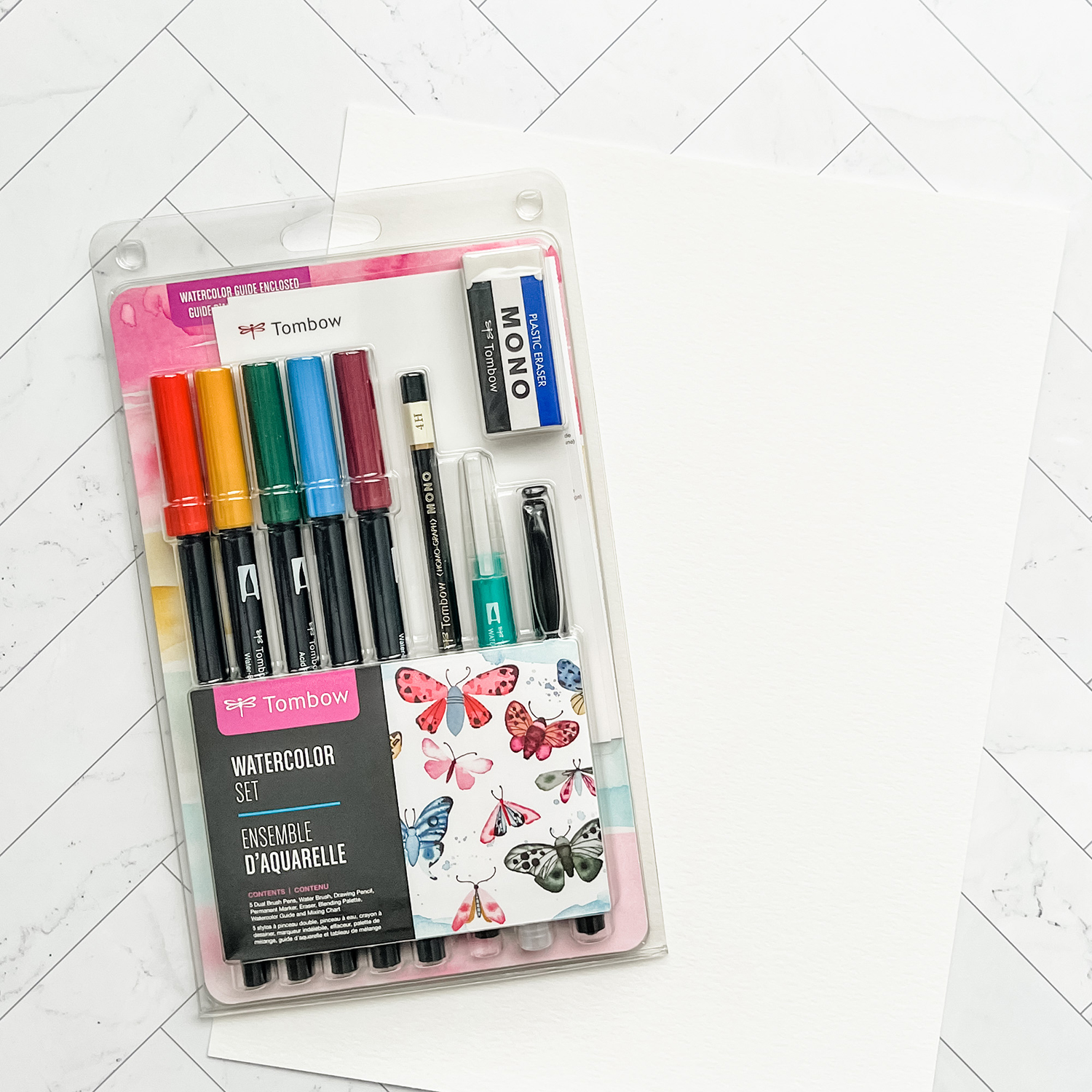 How to Watercolor with Tombow Brush Pens and Rubber Stamps