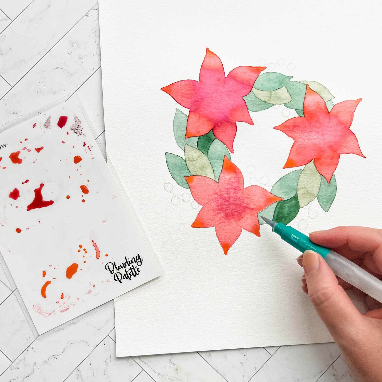 Paint a Wreath with Markers by Jessica Mack on behalf of Tombow