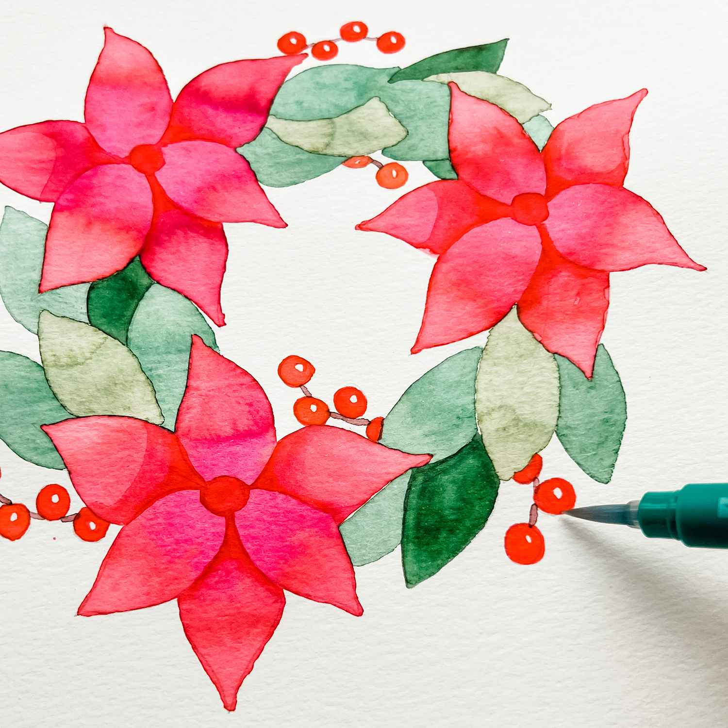 Paint a Wreath with Markers by Jessica Mack on behalf of Tombow