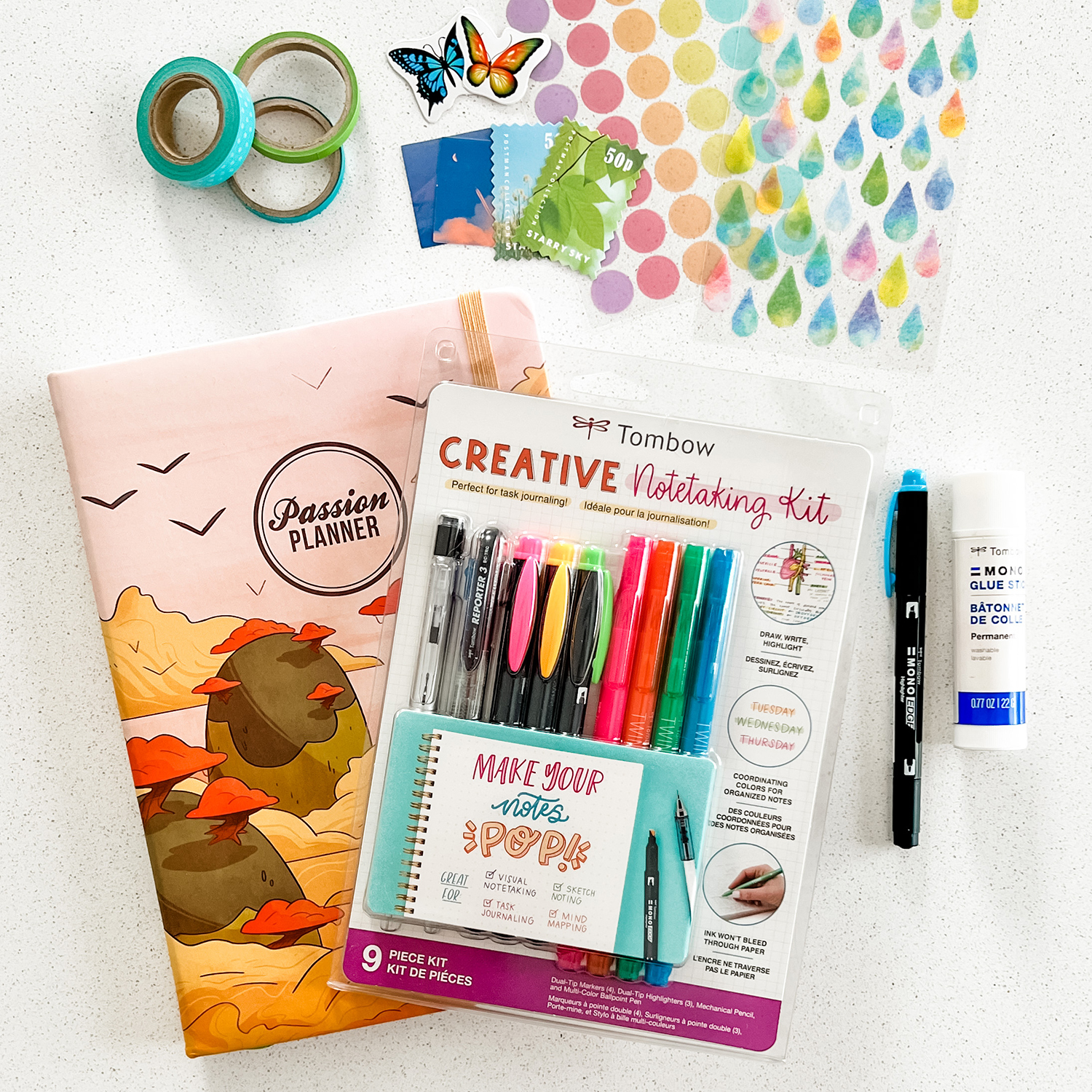 7 Options of Coordinated Planner Accessories Kit by Happy Planner