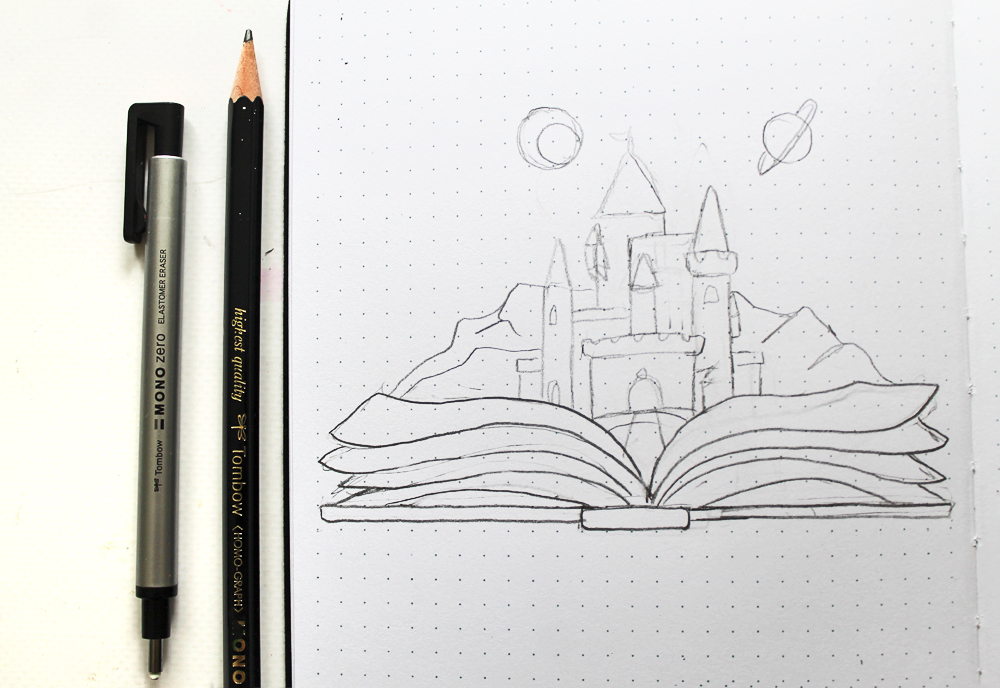 Learn how to create a Fantasy Book Illustration in your journal using this tutorial by @studiokatie for @tombowusa #tombowusa #dualbrushpens #bookart 