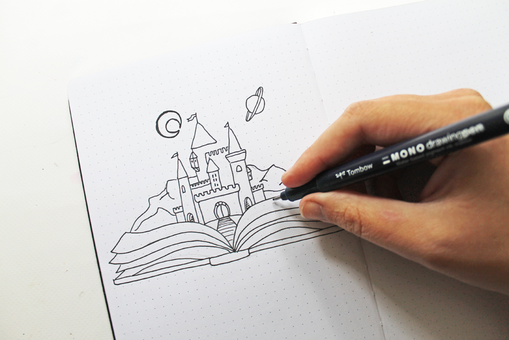 Learn how to create a Fantasy Book Illustration in your journal using this tutorial by @studiokatie for @tombowusa #tombowusa #dualbrushpens #bookart 