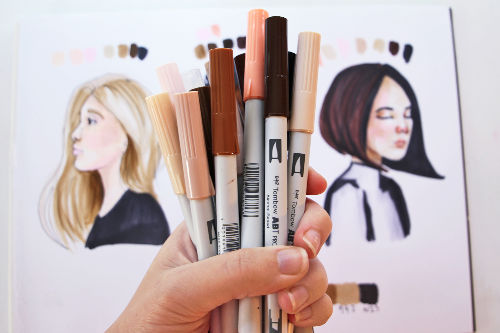 How to Color Skin & Hair with Alcohol-Based Markers (+ Free Page!)