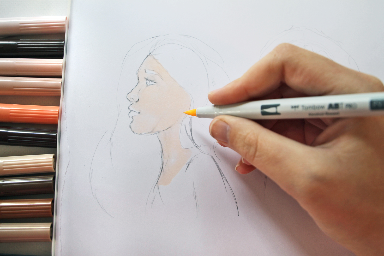 6 tips for coloring skin tones using @tombowusa 's new ABT PRO Alcohol Based Markers! Tutorial by @studiokatie #tombowusa #abtpro #tombowabtpro 