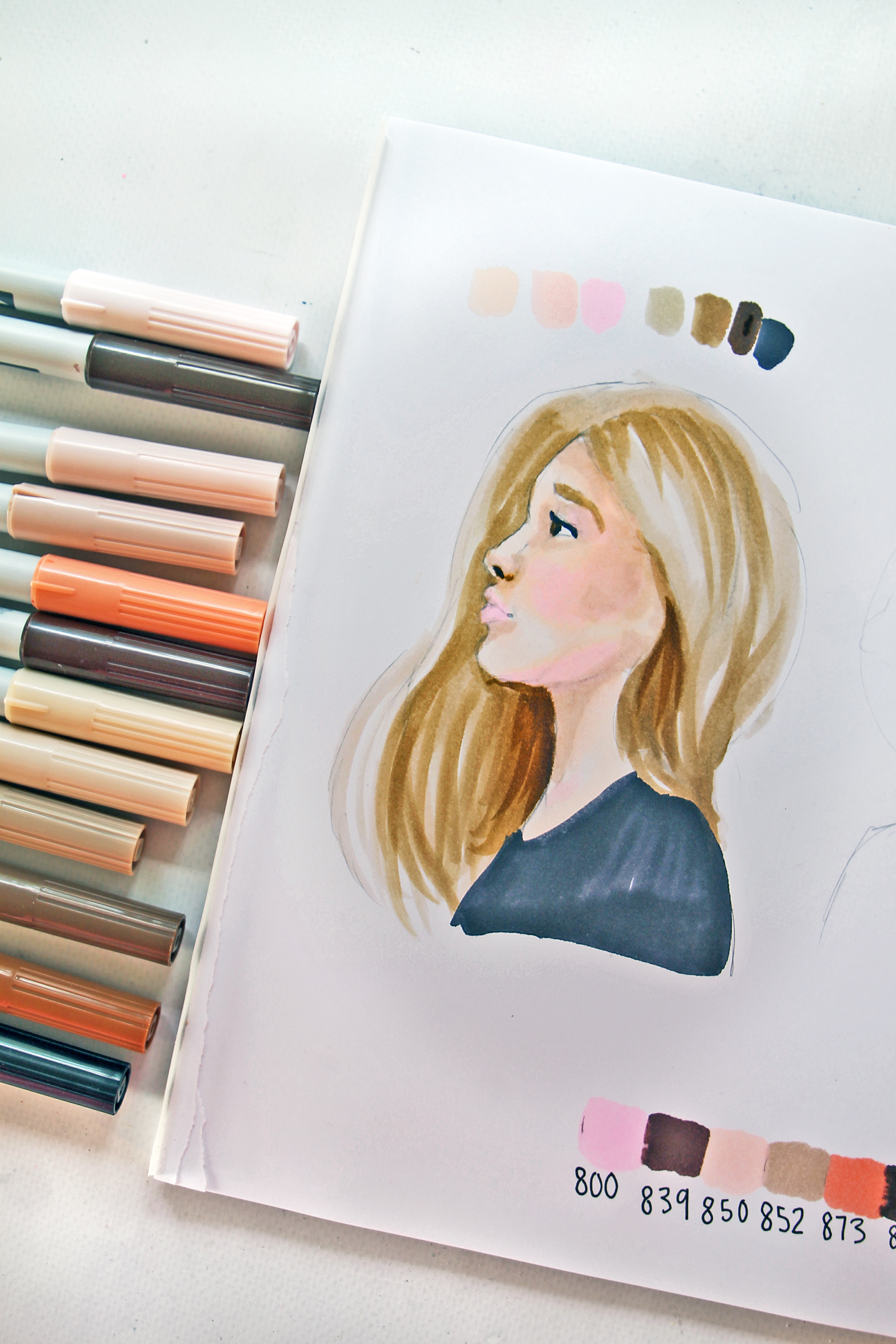 6 tips for coloring skin tones using @tombowusa 's new ABT PRO Alcohol Based Markers! Tutorial by @studiokatie #tombowusa #abtpro #tombowabtpro 