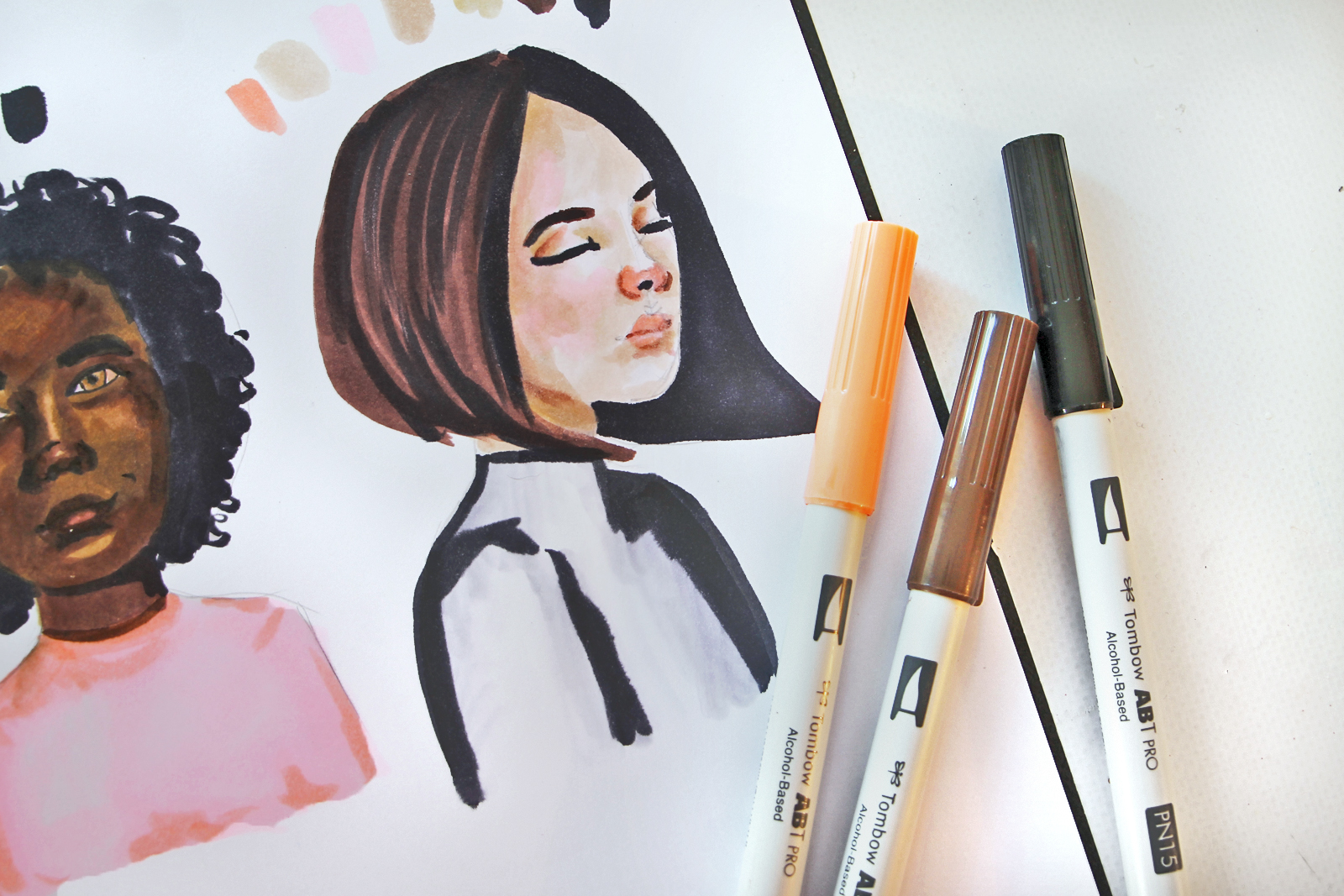 How to Color Skin & Hair with Alcohol-Based Markers (+ Free Page!)