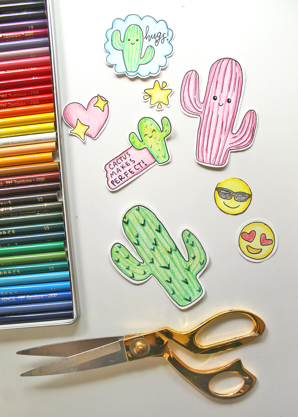 How to make Cactus Emoji Stickers! Tutorial by @studiokatie for @TombowUSA