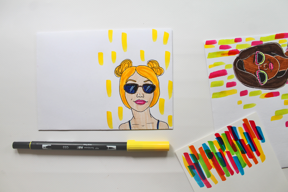 Summer Happy Mail How to Doodle Girls with Sunglasses