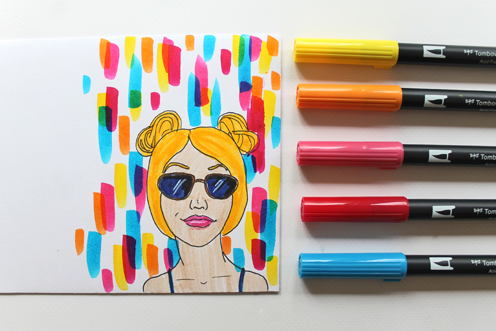 Summer Happy Mail! Learn how to Draw Cool Girls with Sunglasses, and how to create fun Summery happy mail envelopes using this tutorial by @TombowUSA and @studiokatie