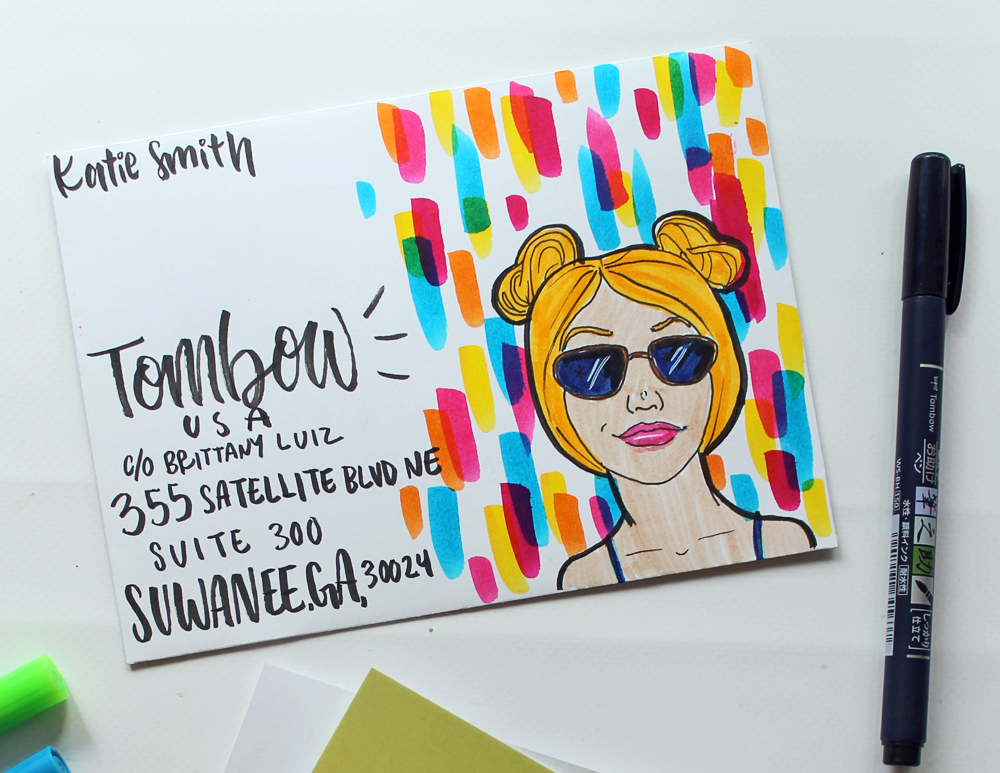 Summer Happy Mail! Learn how to Draw Cool Girls with Sunglasses, and how to create fun Summery happy mail envelopes using this tutorial by @TombowUSA and @studiokatie