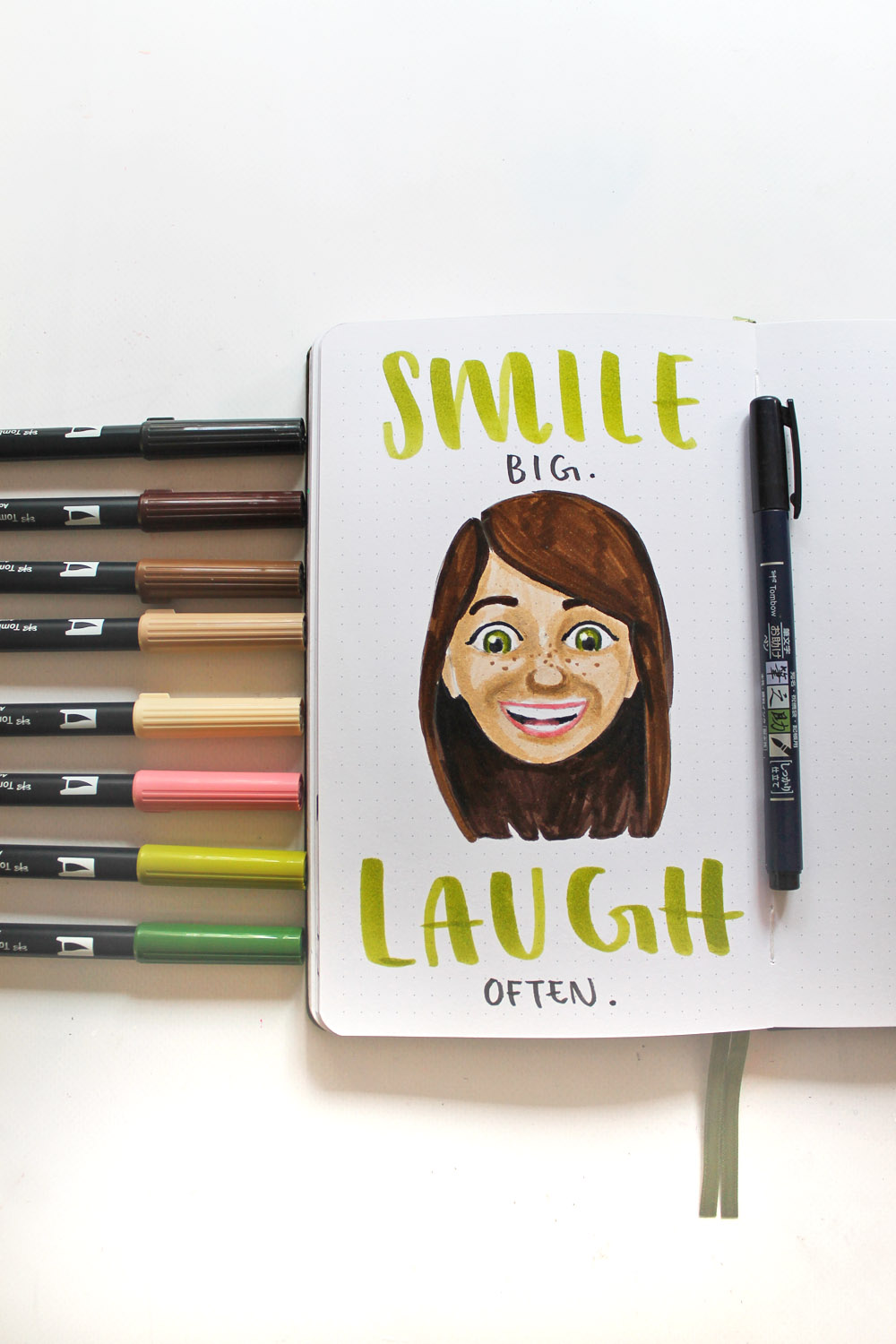 Learn how to doodle a Memoji in your journal using this easy tutorial by @studiokatie on the @tombowusa blog! #memoji #tombowusa #doodle #doodletutorial