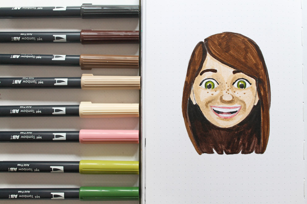 Learn how to doodle a Memoji in your journal using this easy tutorial by @studiokatie on the @tombowusa blog! #memoji #tombowusa #doodle #doodletutorial