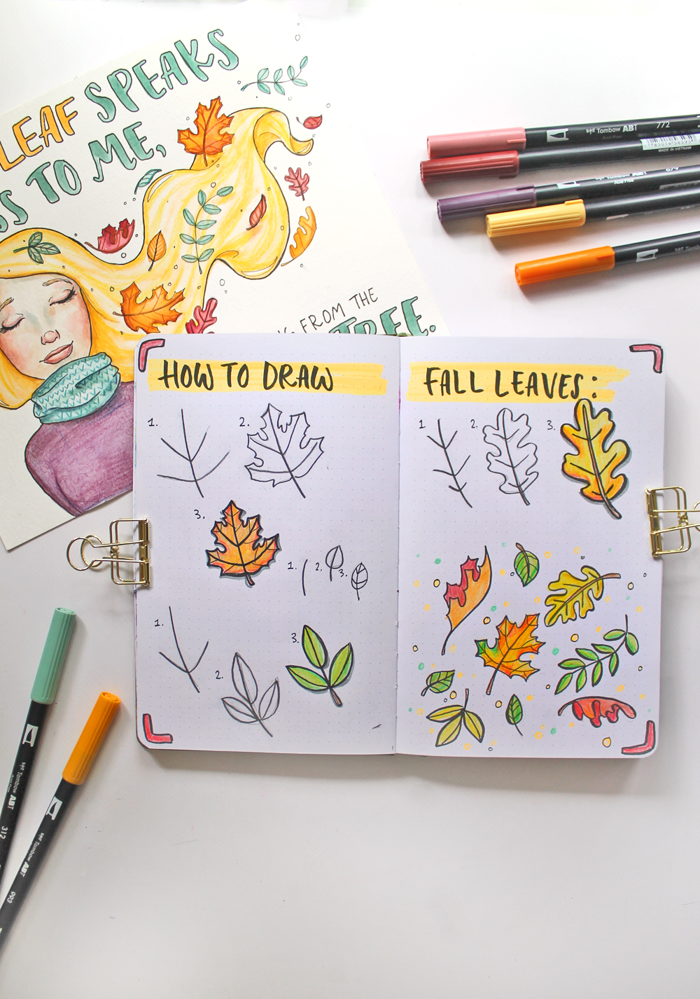 How to Draw Fall Leaves with @studiokatie & @tombowusa