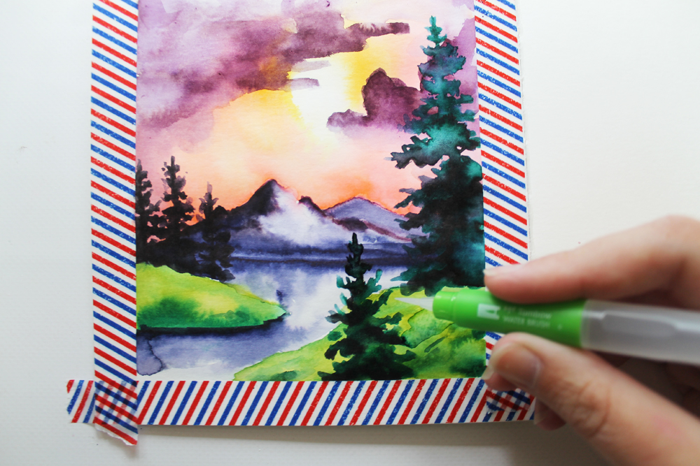 How to Paint like Bob Ross using Dual Brush Pens! tutorial by @studiokatie for @tombowusa