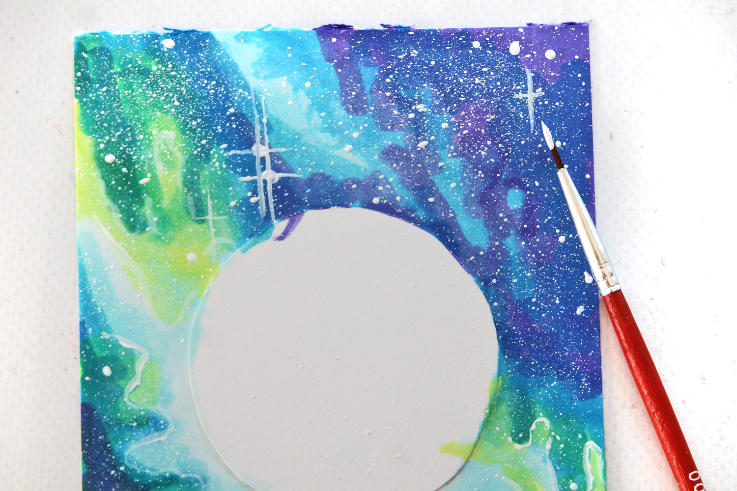 Learn how to color a galaxy using @tombowusa ABT PRO Markers and create your own fun Space card! tutorial by @studiokatie on the #tombowusa blog. #tombow #galaxy #cardmaking