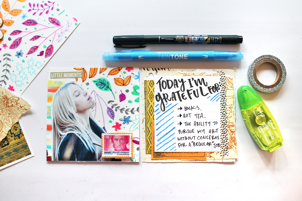 Gratitude Junk Journal: 4 easy techniques and products to use! Tutorial by @studio.katie for @tombowusa #tombowusa #junkjournal #gratitudejournal