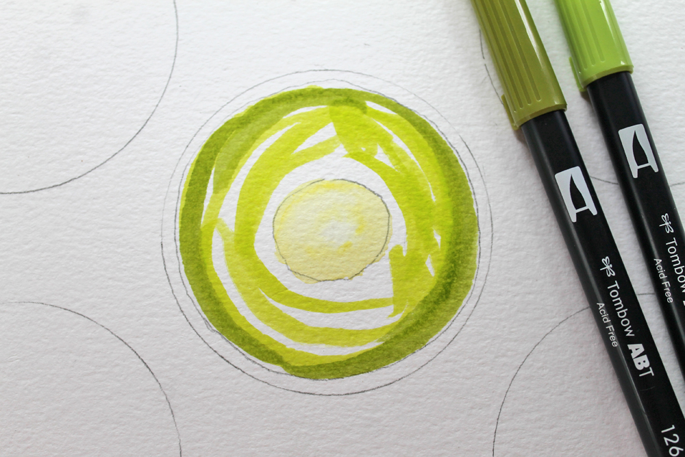 Learn how to paint a watercolor kiwi art piece using @tombowusa Dual Brush Pens and this tutorial by @studiokatie #tombowusa #watercolor