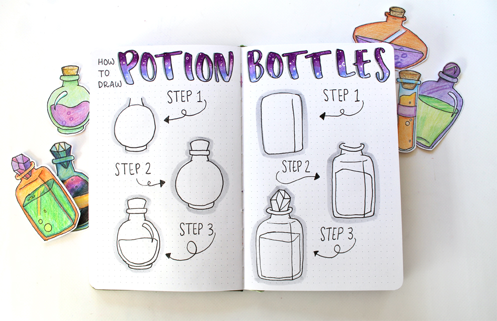 Learn how to draw potion bottles with @studiokatie & @tombowusa! #tombow #drawing #halloween