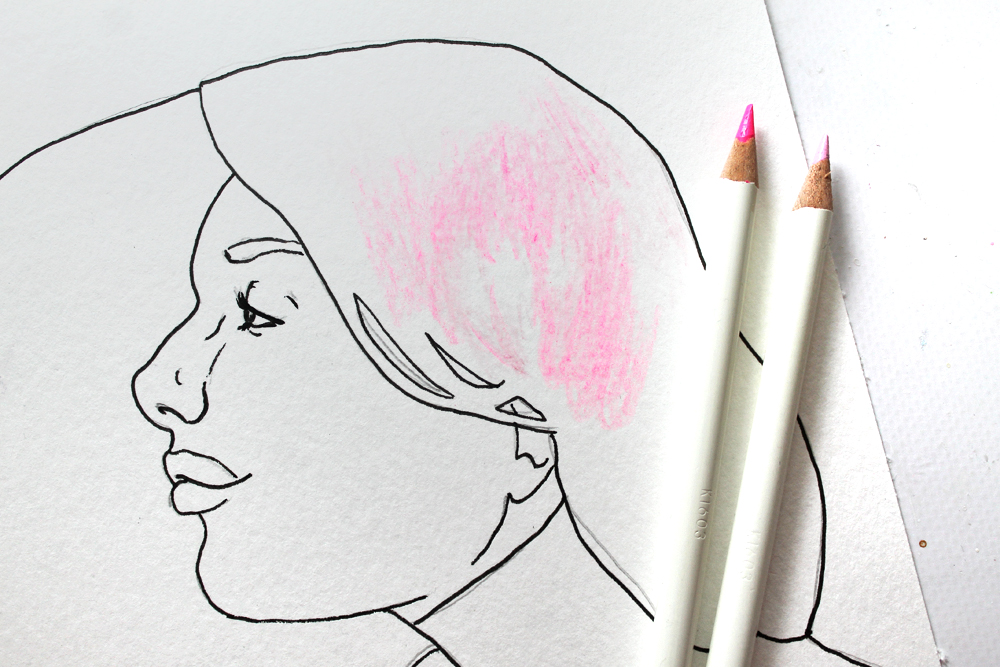 How to Draw Hair with Colored Pencils