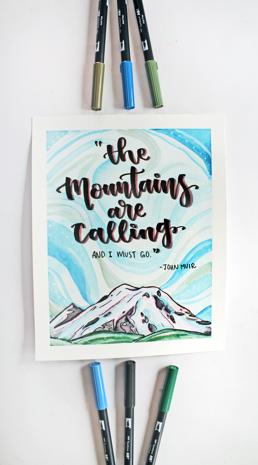 factor buiten gebruik metgezel Easy Mountain Inspired Art You Can DIY - Tombow USA Blog