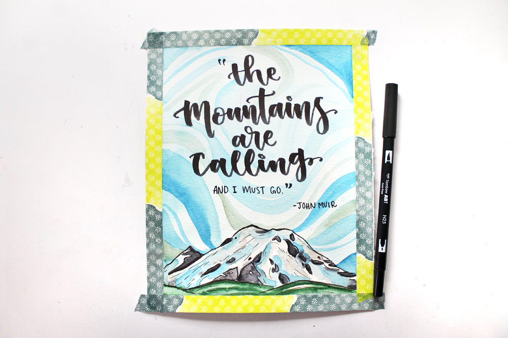 Learn how to create a piece of Mountain Inspired Art using Tombow's Landscape Dual Brush Pen Set and this tutorial by @studiokatie on the @tombowusa blog. #tombowusa #mountains #mountainart
