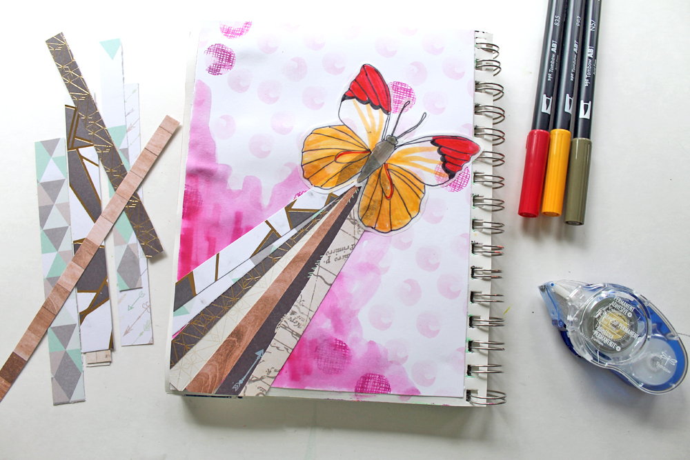 How To Art Journal with Scrapbook Supplies - Tombow USA Blog