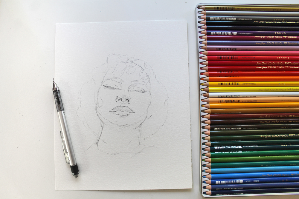 Learn how to create a Mixed Media Sketching piece using @tombowusa 's 1500 Colored Pencils, and Dual Brush Pens with this tutorial by @studiokatie 