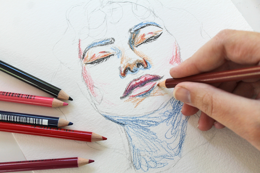 How to Draw Lips Using Irojiten Colored Pencils - Tombow USA Blog