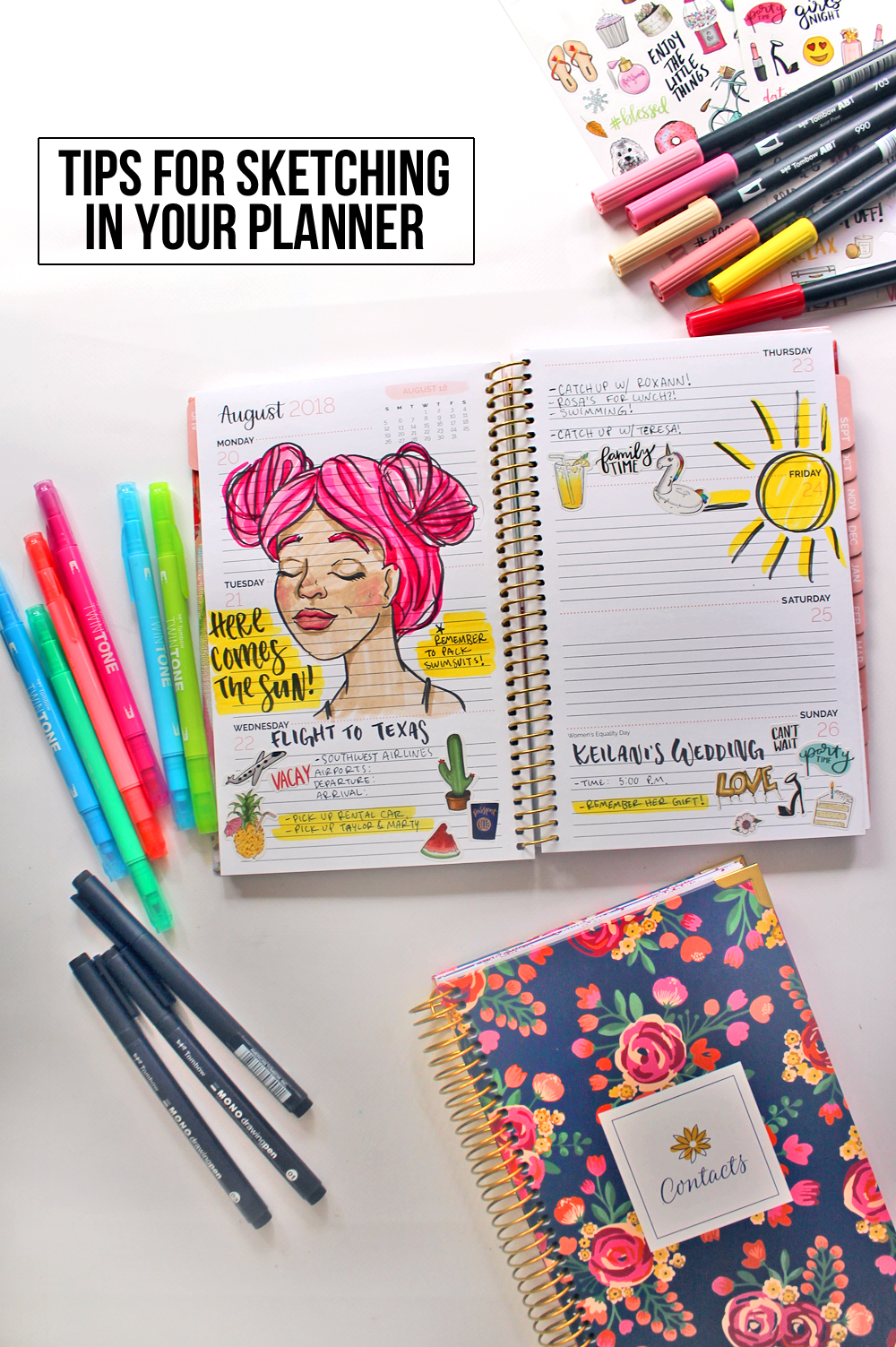 5 Tips for Sketching in Your Planner by @studiokatie for @TombowUSA