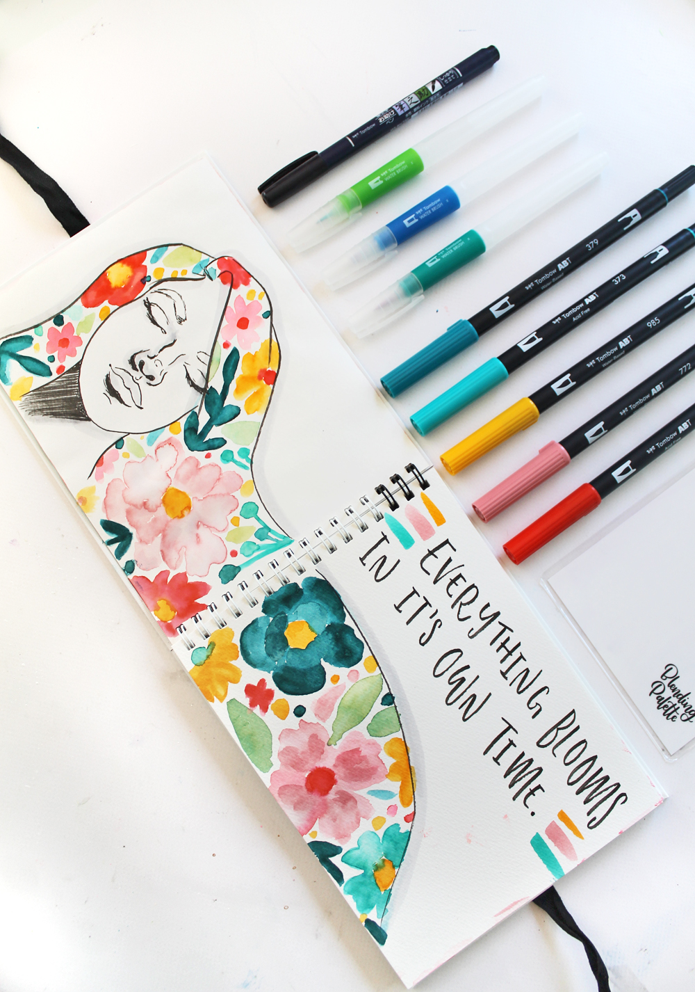 4 Tips for Water Brushes + Floral Art Journal Page - Tombow USA Blog