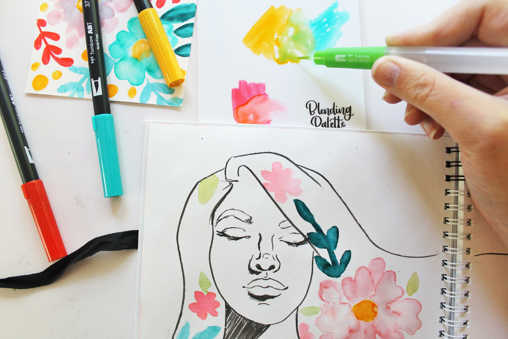 Watercolor Flowers Using Tombow Dual Brush Pens — Brown Paper Bunny Studio