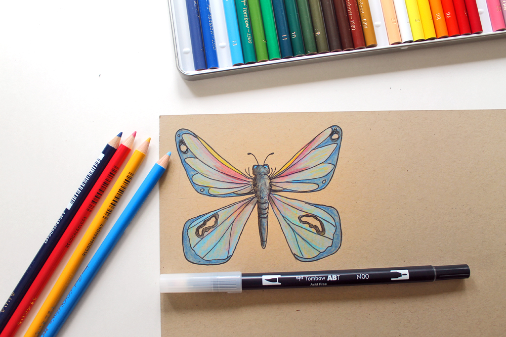 Learn how to Draw and Color Butterflies with @studiokatie using @tombowuse new 1500 Colored Pencils