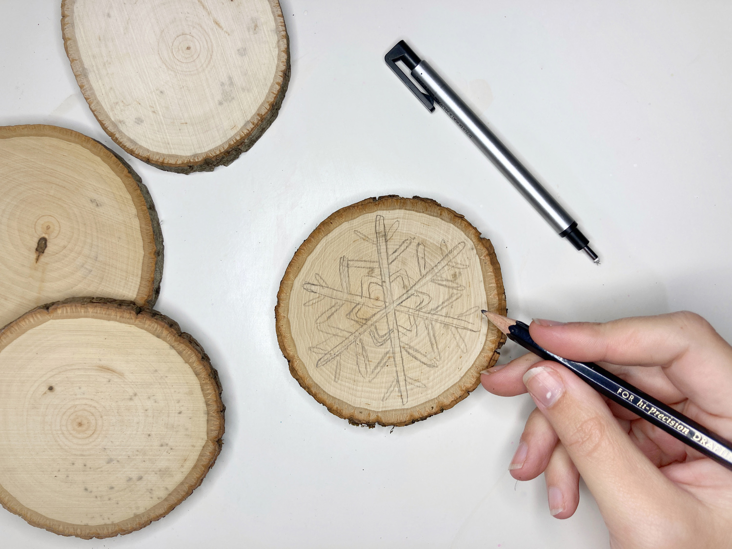 DIY Wood Coasters  Wood Slice Winter Coasters