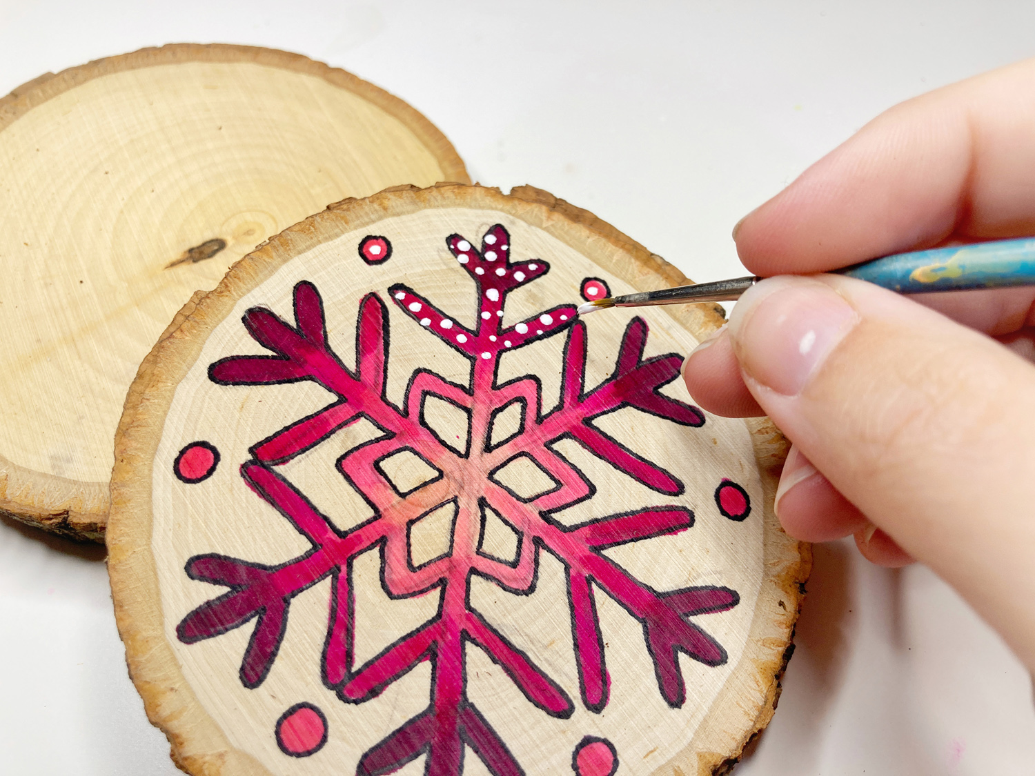 DIY Wood Coasters  Wood Slice Winter Coasters 