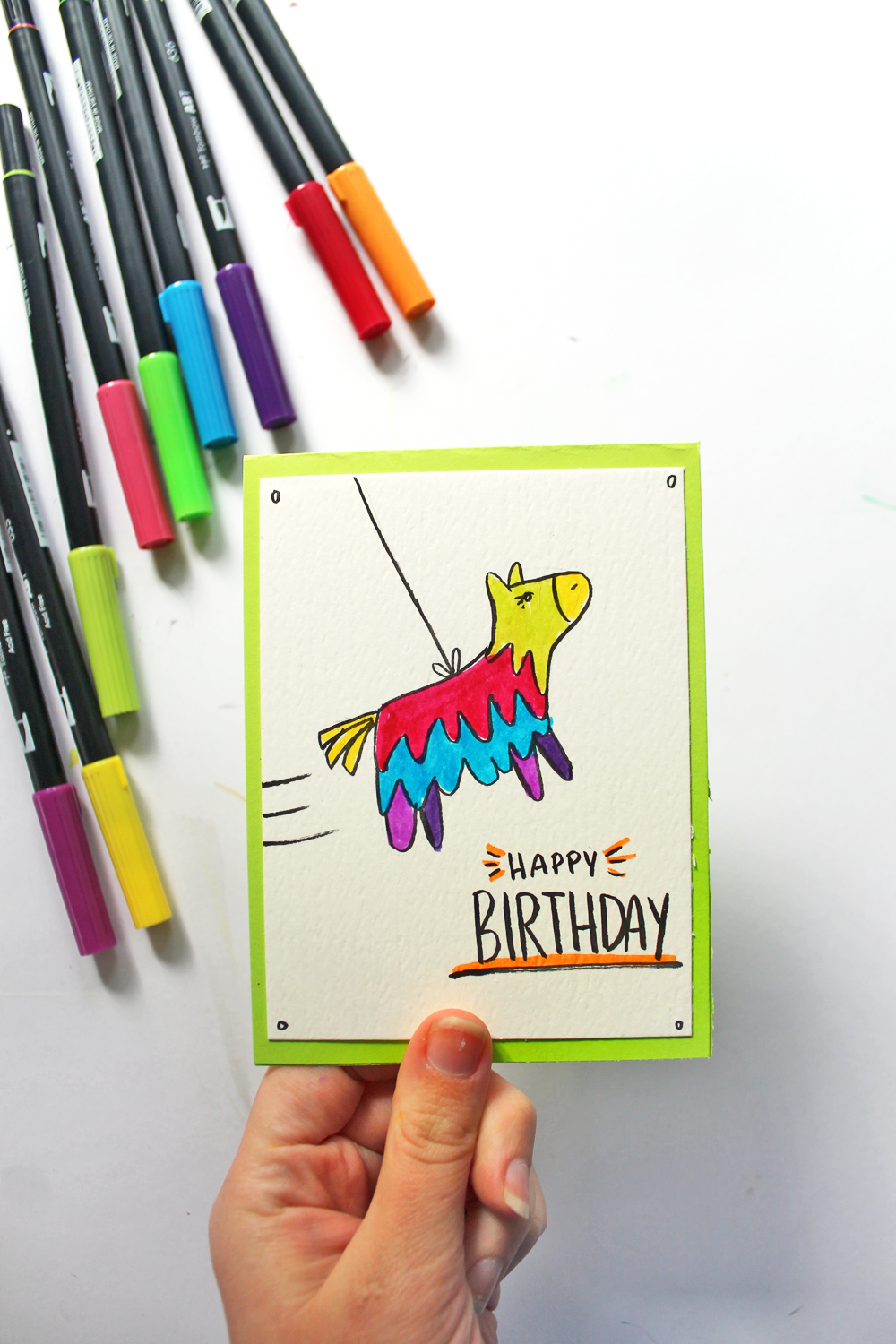 Berry and Cream Birthday Mini Cards - The Painted Pen